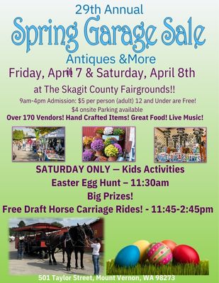 Spring Garage Sale Egg Hunt Poster